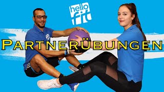 Partnerübung 9  Sit Ups amp Medizinball  hello fit Buchloe [upl. by Enaillil]