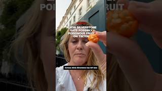 Alicia Silverstone eats possibly poisonous fruit on TikTok [upl. by Casandra]