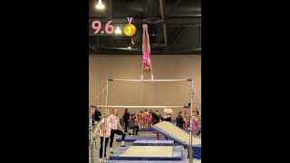 ⭐️8yo Tevy gold medal bars at Pink Invitational 💫artisticgymnastics gymnast usagymnastics [upl. by Yrahk774]