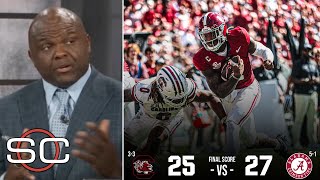 Booger McFarland reacts to Alabama football averts disaster pulls out 2725 win over South Carolina [upl. by Ebeohp]