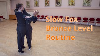 Slow Foxtrot Bronze Level Choreography  Reverse Wave Basic Weave [upl. by Agiaf]