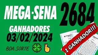 O Resultado e Ganhadores da Mega Sena Concurso 2684 de Hoje [upl. by Jess]