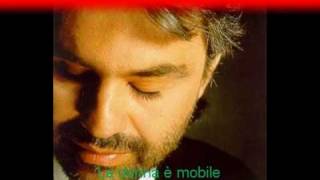 andrea bocelli la donna e mobilewith lyricswmv [upl. by Edmanda]