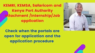 How to apply for attachment online in Kenya  KEMRI KEMSA Safaricom and Kenya Port Authority [upl. by Halley]