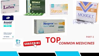 TOP COMMON MEDICINES WITH NAMESUSES skincare antibiotics painkiller pharmacy [upl. by Iclek181]