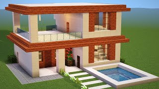 ✔ Como hacer una CASA MODERNA en Minecraft para Survival 🏡 [upl. by Melba]