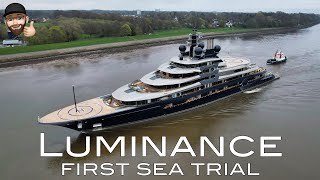 Yacht Project LUMINANCE  first sea trial  Lürssen shipyard [upl. by Massiw544]