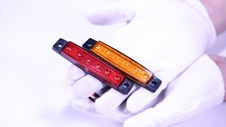 38quot Truck Bus Boat Trailer Amber Red Side Marker Indicators Light Lamp 6LED Review  PARTSam [upl. by Marko]