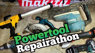 Makita Metabo dewalt Power Tool Repairathon some fixed some to avoid [upl. by Ynohta]