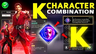 K Character Skill Combination 2024  Best character combination in free fire  K character ability [upl. by Brunhild]