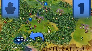 Civ 6 Deity Lautaro  Fountain of Youth We Meet Again  Part 1 [upl. by Hanleigh240]