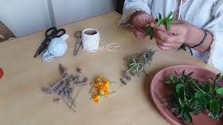 Sahumo Sahumerio natural Aromáticas Romero Tomillo Lavanda Menta Caléndula Salvia [upl. by Eneres]