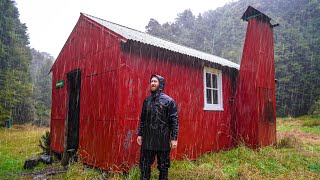 Torrential Rainstorm Camping In Remote Cabin  Forced To Shelter  Heavy Rain [upl. by Analiese]