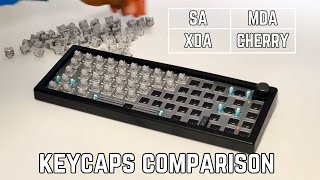 Best Keycaps for Thock Keycap Comparison  SA XDA MDA amp Cherry  Sound Test keycaps [upl. by Jackie]