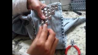 DIY Easy Quick Way To Stud A Denim Jacket [upl. by Gaeta]