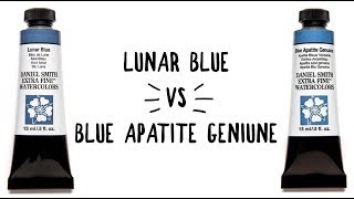 Daniel Smith Color Showdown Ep 8 Lunar Blue vs Blue Apatite Genuine [upl. by Fridlund746]