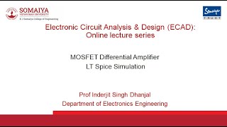 MOSFET Differential amplfier analysis in LT Spice simulation [upl. by Scully514]