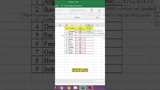 Cara Buat Ranking di Excel exceltips rangking exceltricks [upl. by Hobey]