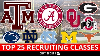 College Football Signing Day Top 25 Recruiting Classes For 2022 [upl. by Audwin854]