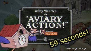 Cuphead Speedrun  Aviary Action Regular 059 [upl. by Nalod664]