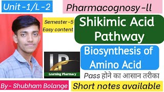 Shikimic Acid pathway l Biosynthesis of Amino Acid Unit2 l pharmacognosyll [upl. by Auroora]