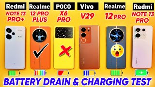 realme 12 Pro vs Redmi Note 13 Pro vs vivo V29 vs Poco X6 Pro vs realme 12 Pro Note 13 Pro Battery [upl. by Anrol62]