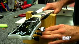 ESP Guitars Tech Corner  Restringing an ESPLTD Guitar [upl. by Lindblad]