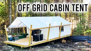 Living Off Grid in a Cabin Tent Davis Tent Tour [upl. by Bolten]