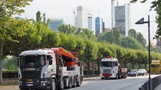 Palfinger Ladekran PK 200002LSH auf Scania R 560 V8 im Einsatz in Frankfurt [upl. by Brenza]