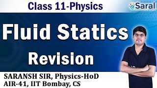 Fluid  Fluid Statics Revision Physics Class 11 JEE NEET [upl. by Araf]