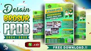 Desain Brosur PPDB Sekolah Tahun 2024  2025  Banner PPDB FREE CDR  nurdesigns [upl. by Nelaf725]