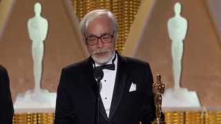 Hayao Miyazaki receives an Honorary Award at the 2014 Governors Awards [upl. by Oriole22]