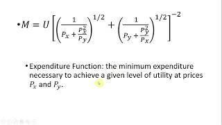 CES Utility Solve for Demands Indirect Utility and Expenditure Function [upl. by Yzdnil]