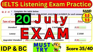 20 July amp 27 July 2024 IELTS Listening Test With Answers  IELTS  IDP amp BC [upl. by Uv]