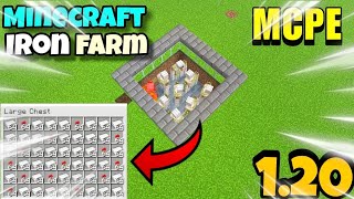 Minecraft best iron from 120 Bedrock 🔥  Minecraft pocket Edition iron farm  Iron farm Minecraft [upl. by Ertnom91]