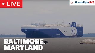 IN 4K Baltimore Shipping Channel  Baltimore MD USA  StreamTime LIVE [upl. by Dalis]