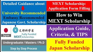 How to Fill out MEXT Scholarship Application Form  Fully Funded Japan Scholarship  English Guide [upl. by Horace]