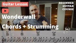 Wonderwall Guitar Chords and Strumming Patterns  Lesson 55 [upl. by Didi]