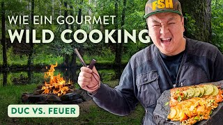 Lachs auf dem Feuer grillen 🔥  Wie ein Gourmet  Wild Cooking [upl. by Bailey62]