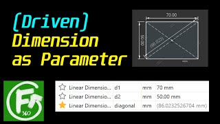 Fusion 360  Driven Dimension as Parameter [upl. by Henrion804]