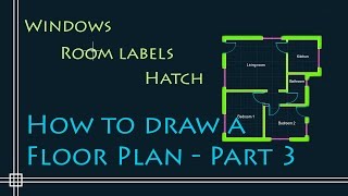 AutoCAD 2D Basics – Tutorial to draw a simple floor plan Fast and effective PART 3 [upl. by Alrahc]