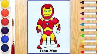 How To Draw Iron Man Easy ❤️💙 Iron man drawing full body [upl. by Kciv]