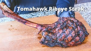 Tomahawk Ribeye Steak  Grilled Tomahawk Ribeye on Charcoal Grill [upl. by Heyer]