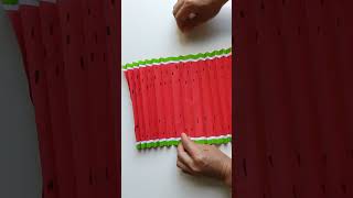 Éventail en papier pliablefolding fan 西瓜🍉折扇pastèquewatermelon亲子趣味手工Atelier manuel parentsenfants [upl. by Orlina]