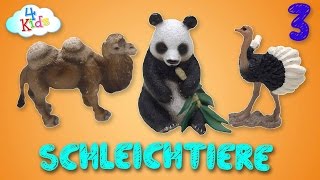 Schleichtiere Wildtiere Bauernhoftiere Tiernamen und Tierstimmen vorgesprochen Deutsch 3 [upl. by Dugaid]