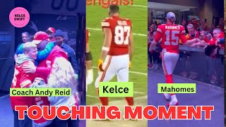 Travis Kelce DANCES Andy Reid amp Mahomes TOUCHING MOMENT with fans amp family after Chiefs clinch AFC [upl. by Torrance]