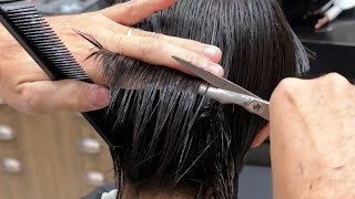 Como fazer corte mullet masculino todo na tesoura   aprender de um jeito muito fácil [upl. by Keever]