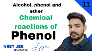 Alcohol phenol and ethers class 12 organic chemistry 12  chemical reactions of phenol  NEET JEE [upl. by Bostow]