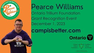 Pearce Williams  Ontario Trillium Foundation Grant Recognition Event [upl. by Teerell904]