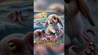 Rabbit RESCUE Octopus 兔子拯救八爪魚 rabbit cute bunny shorts short shortvideo funnyvideos cat [upl. by Loats]